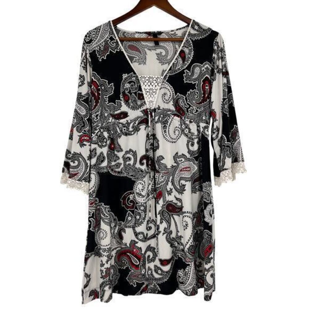 Soma Intimates Fantasia Angel Paisley Short sleeve Short Lounge PJ Dress small